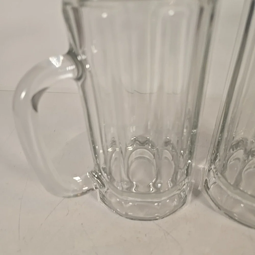 Vintage LIBBEY Beer Mug Thick Heavy‎ 10 Panel Glass 5.25